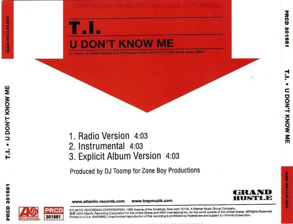 U Don’t Know Me artwork